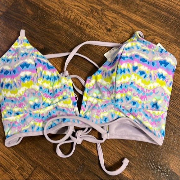 Time and Tru Women's 2-Pieces Wave Print Bikini Swimsuit Size M (8-10) - Picture 5 of 13